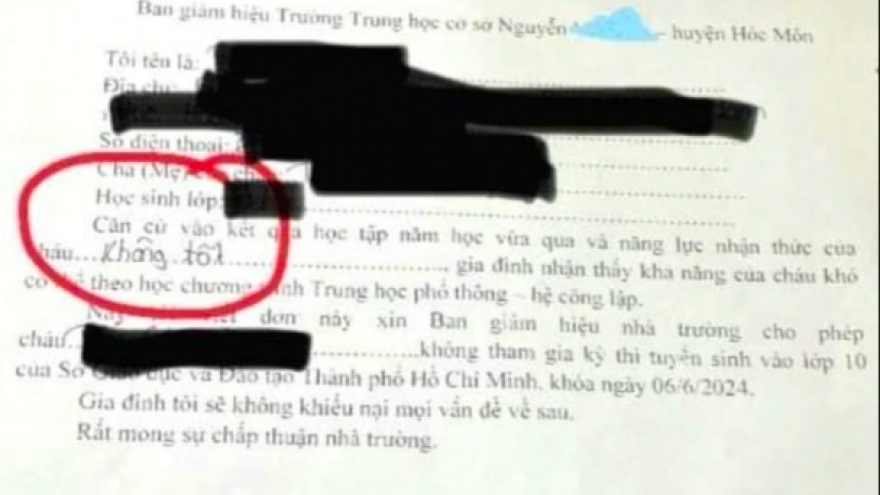 Xác minh việc phát đơn “ép” học sinh học không tốt không thi vào lớp 10