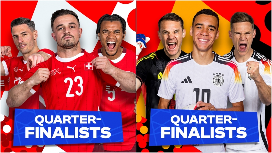 Xác định 2 đội đầu tiên vào tứ kết EURO 2024