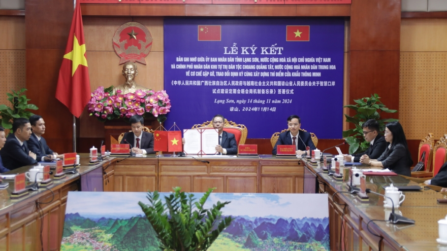 Lạng Sơn ký kết Bản ghi nhớ về xây dựng cửa khẩu thông minh