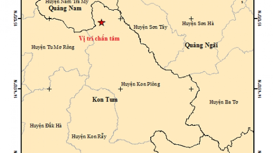 Kon Tum xảy ra 4 trận động đất