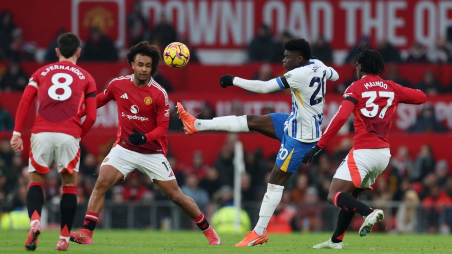 Kết quả vòng 22 Ngoại hạng Anh: Onana thành gã hề, MU thảm bại trước Brighton