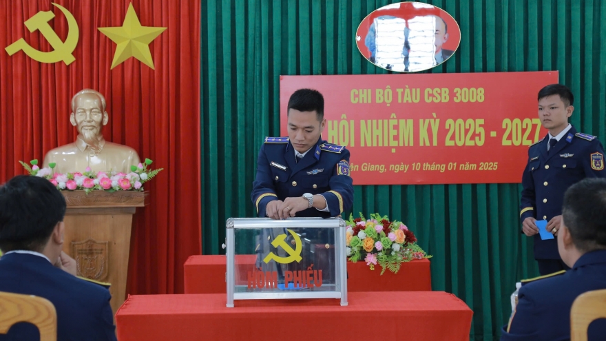 Tổ chức thành công Đại hội Chi bộ Tàu Cảnh sát biển 3008