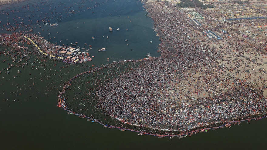 Kỷ lục hơn 640 triệu người tham gia lễ hội tâm linh lớn nhất thế giới tại Ấn Độ