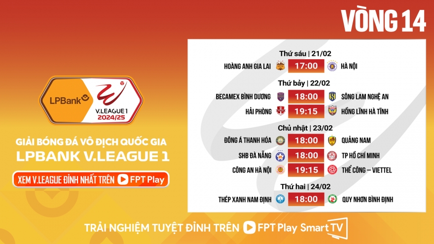 Lịch thi đấu và trực tiếp vòng 14 V-League 2024/2025: Căng như dây đàn