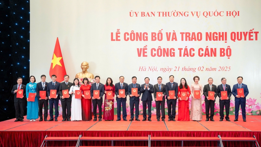 Công bố và trao nghị quyết của Ủy ban Thường vụ Quốc hội về công tác cán bộ