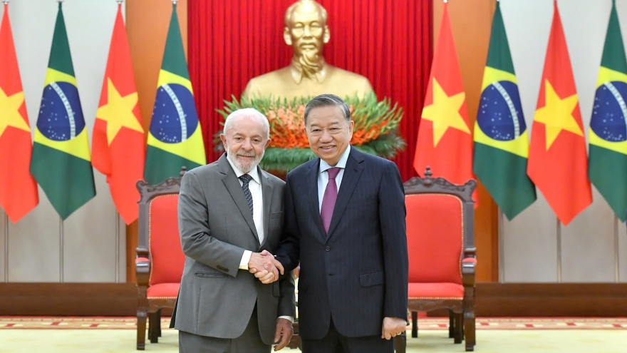 Tổng Bí thư Tô Lâm tiếp Tổng thống Brazil Luiz da Silva