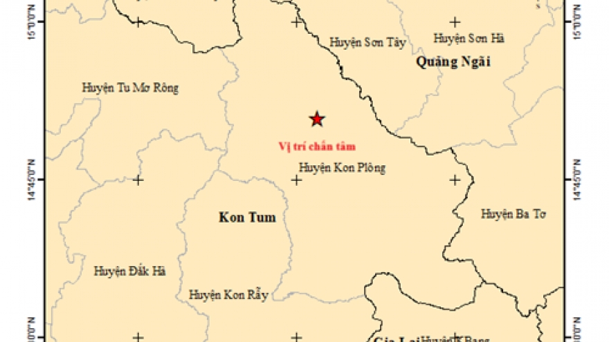 Kon Tum liên tiếp xảy ra 3 trận động đất
