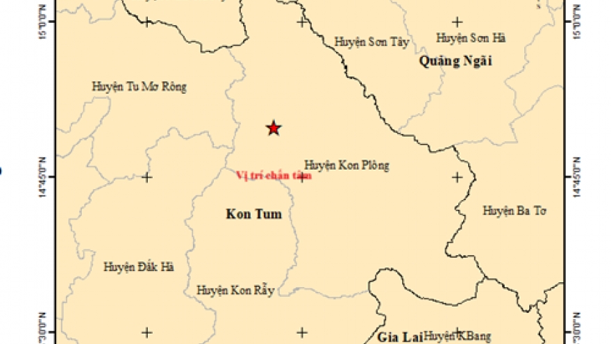 Kon Tum xảy ra 6 trận động đất