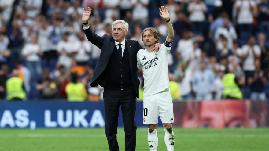 Real Madrid thắng dễ trong ngày tri ân HLV Ancelotti và Luka Modric