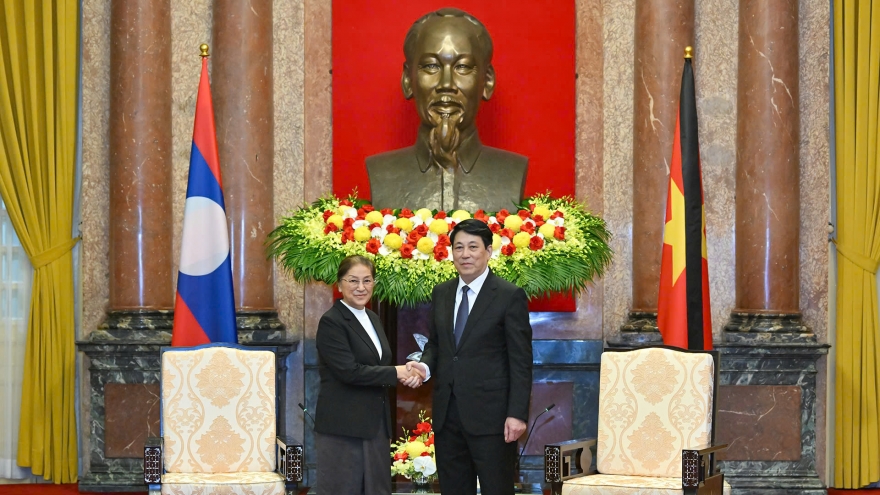 Chủ tịch nước Lương Cường tiếp Phó Chủ tịch nước Lào Pany Yathotou