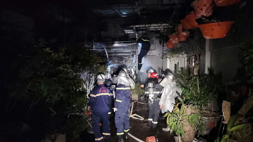 Hiện trường vụ cháy tầng 26 chung CT2, Xuân Đỉnh, Hà Nội