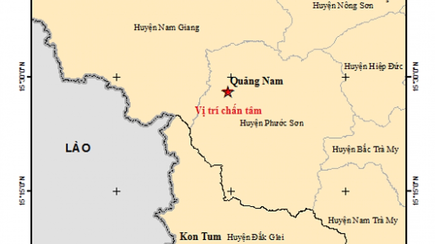 Xảy ra động đất tại Điện Biên và Quảng Nam