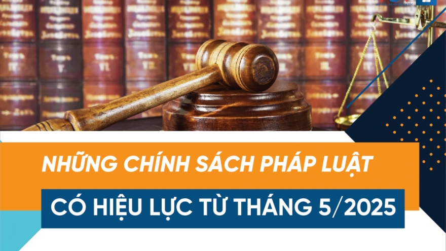 Chính sách pháp luật có hiệu lực từ tháng 5/2025