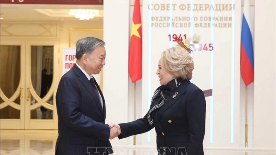 Tổng Bí thư Tô Lâm hội kiến Chủ tịch Hội đồng Liên bang Valentina Matviyenko