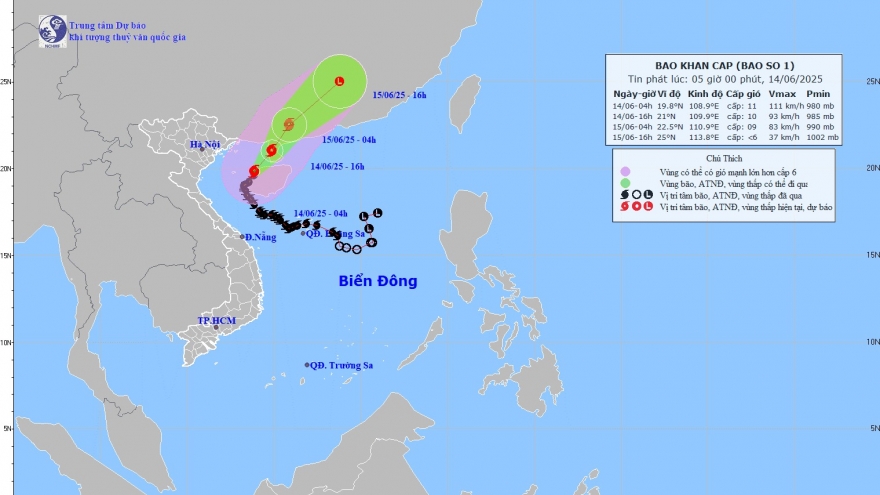 Bão số 1 giật cấp 13, cách đảo Bạch Long Vĩ khoảng 150km