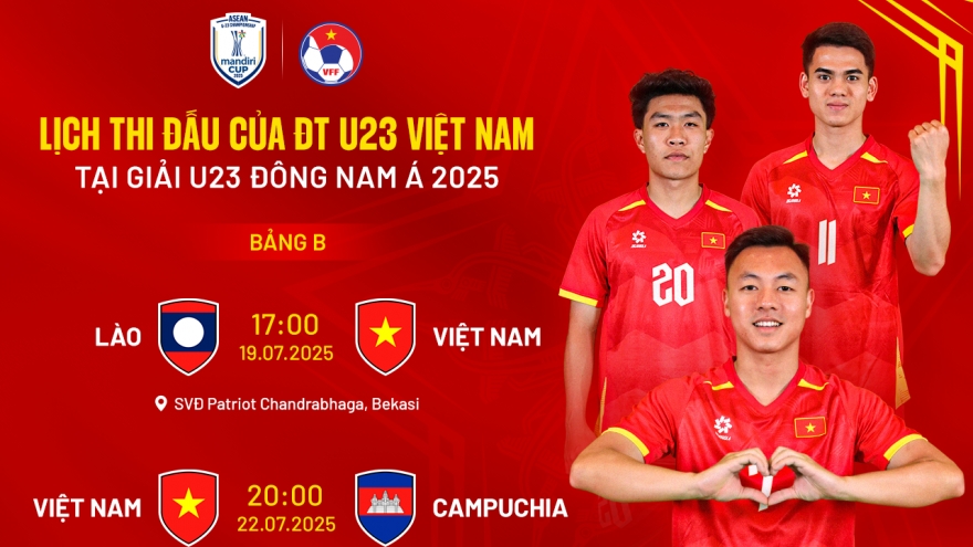 Lịch thi đấu và trực tiếp của U23 Việt Nam tại giải U23 Đông Nam Á 2025