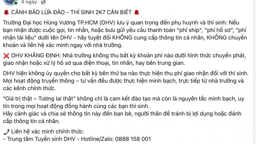 Giả danh trường đại học lừa đảo "phí giữ chỗ": Phụ huynh, thí sinh cần tỉnh táo