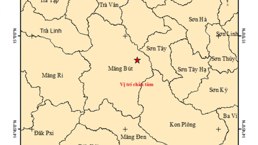 Xảy ra động đất tại Măng Bút, Quảng Ngãi