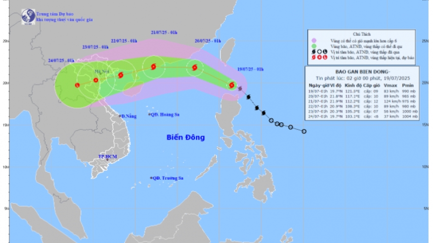 Bão WIPHA vào biển Đông, cấp 11-12, gây mưa lớn và lũ quét ở Bắc Bộ