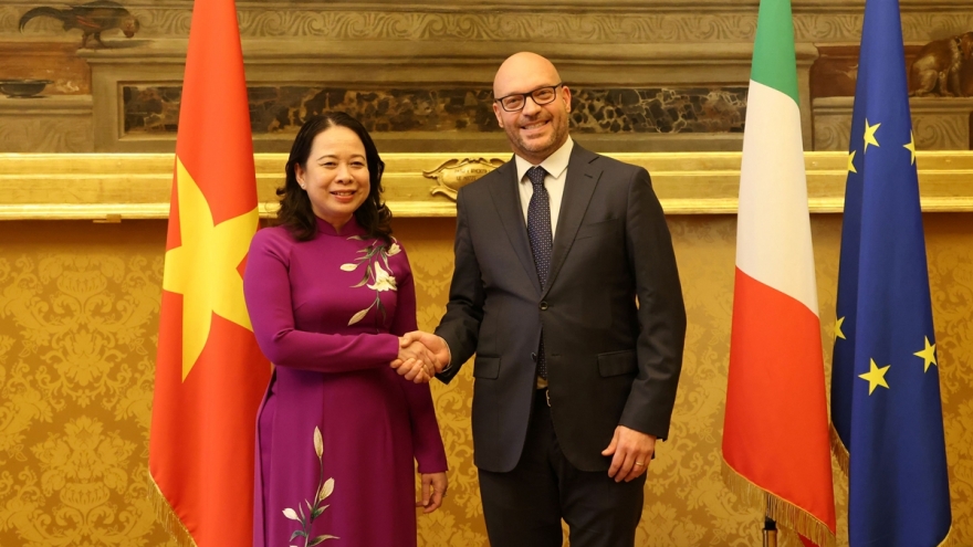 Phó Chủ tịch nước Võ Thị Ánh Xuân hội đàm với lãnh đạo Hạ viện, Thượng viện Italy