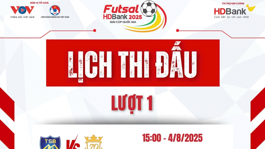 Lịch thi đấu giải Futsal HDBank Cúp Quốc gia 2025 hôm nay 4/8