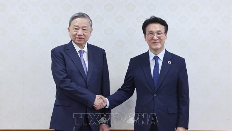 Tổng Bí thư Tô Lâm hội kiến Thủ tướng Hàn Quốc Kim Min Seok