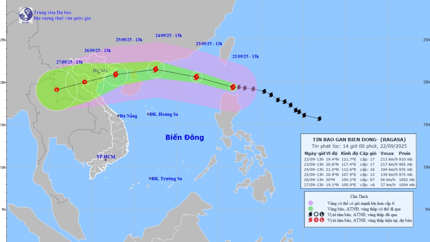 Siêu bão Ragasa mạnh hơn bão Yagi có thể là cơn bão số 9 vào Biển Đông