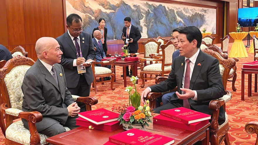 Chủ tịch nước Lương Cường gặp lãnh đạo các nước tại kỷ niệm chiến thắng phát xít