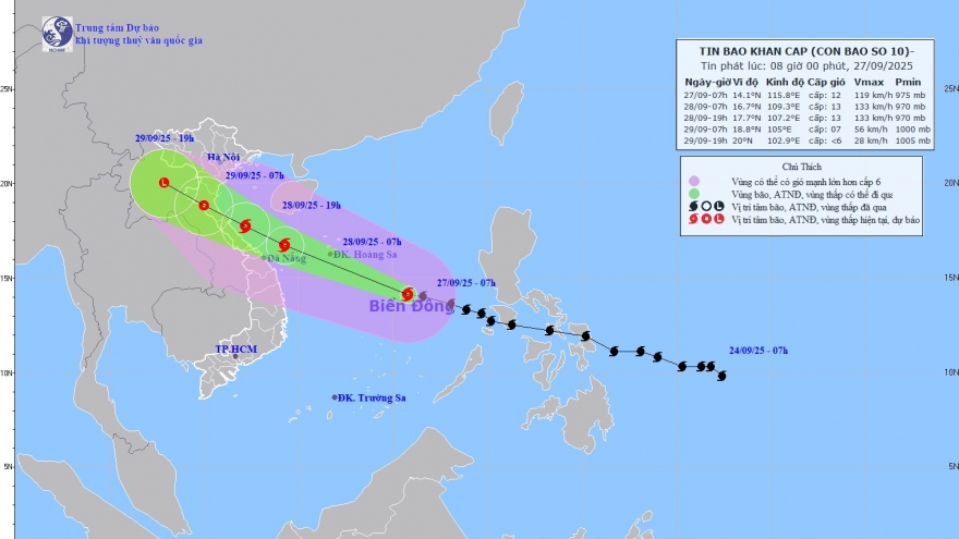 Bão số 10 di chuyển rất nhanh và có khả năng mạnh lên