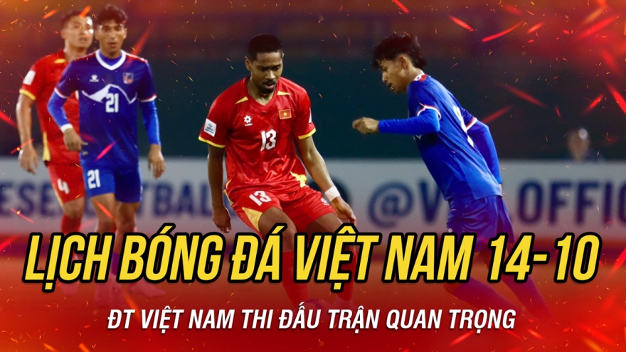 Lịch thi đấu và trực tiếp bóng đá Việt Nam hôm nay 14/10: Tâm điểm ĐT Việt Nam
