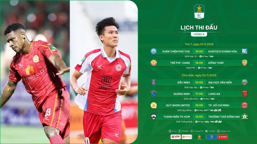 Lịch thi đấu và trực tiếp vòng 6 giải Hạng Nhất Quốc gia 2025/2026