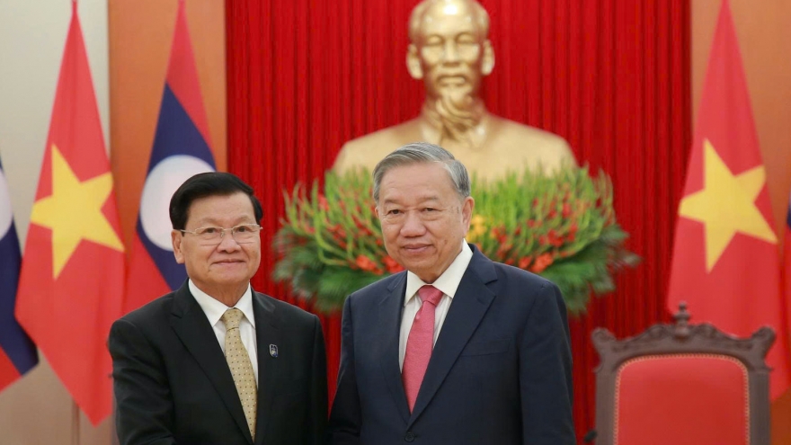 Tổng Bí thư Tô Lâm tiếp Tổng Bí thư, Chủ tịch nước Lào