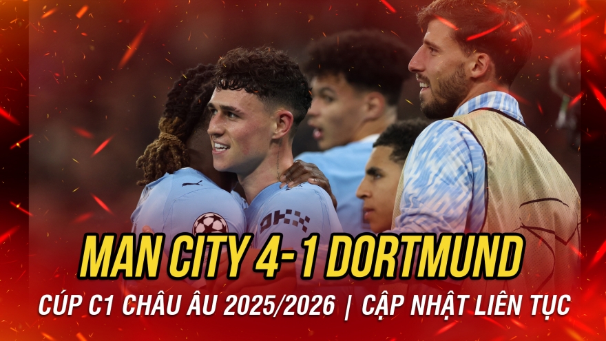 Kết quả cúp C1 châu Âu hôm nay 6/11: Man City thắng đậm Dortmund