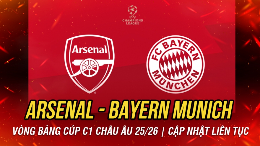 Trực tiếp Arsenal 0-0 Bayern Munich cúp C1 châu Âu: Đại chiến vì ngôi đầu