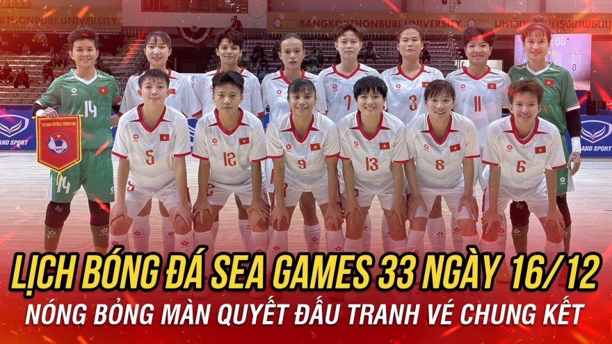 Lịch thi đấu và trực tiếp bóng đá SEA Games 33 hôm nay 16/12
