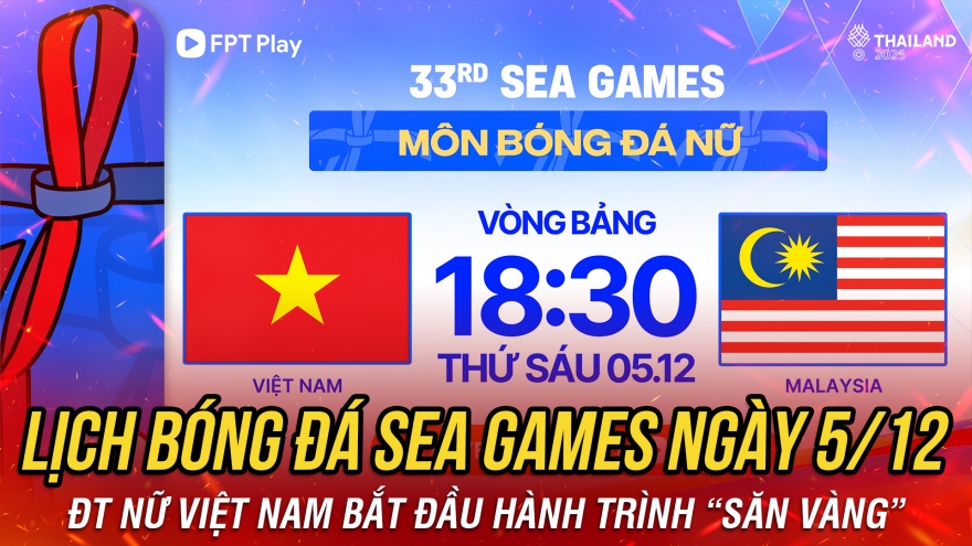 Lịch thi đấu và trực tiếp bóng đá SEA Games 33 hôm nay 5/12