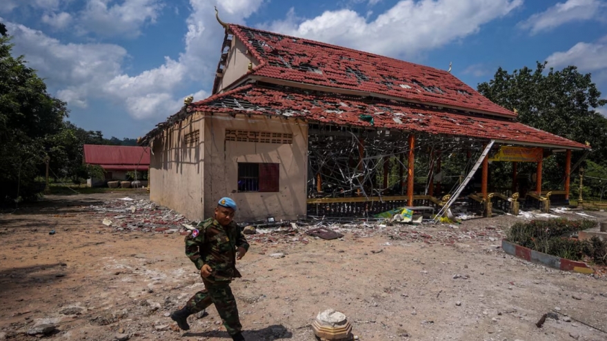 Campuchia-Thái Lan đã thiết lập 39 cột mốc tạm thời tại tỉnh Banteay Meanchey