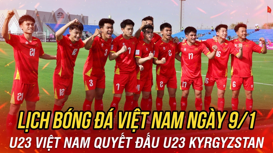 Lịch thi đấu và trực tiếp bóng đá Việt Nam hôm nay 9/1