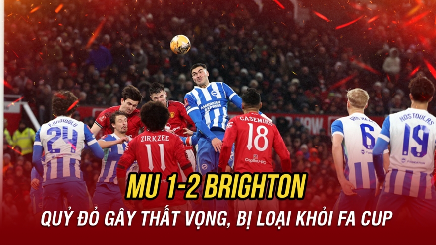 Kết quả bóng đá hôm nay 12/1: MU thua Brighton, bị loại ở FA Cup