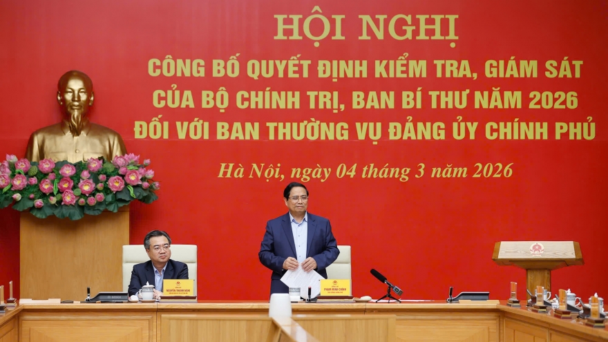 Công bố quyết định kiểm tra, giám sát với Ban Thường vụ Đảng ủy Chính phủ