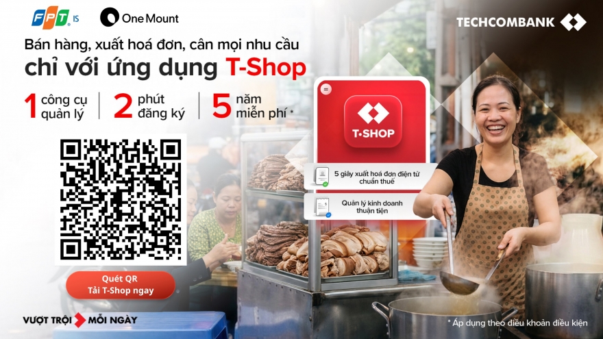 Techcombank ra mắt ứng dụng T-Shop giúp hộ kinh doanh quản lý bán hàng vượt trội