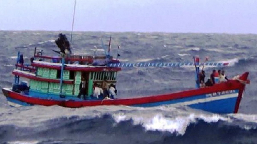 Hỗ trợ một tàu cá gặp nạn trên biển ở Bình Định