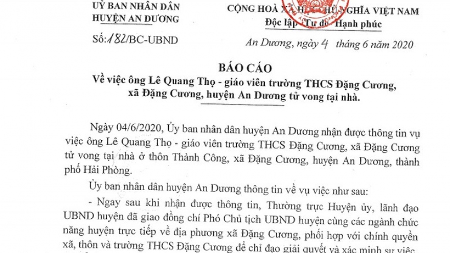 Phát hiện một thầy giáo dạy nhạc tử vong tại nhà