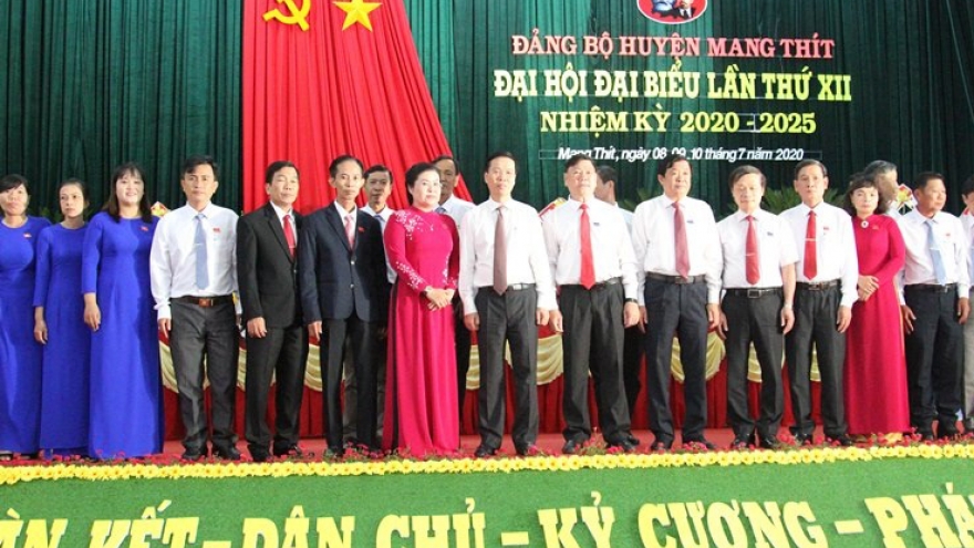 Ông Võ Văn Thưởng dự Đại hội Đảng bộ huyện Mang Thít, tỉnh Vĩnh Long