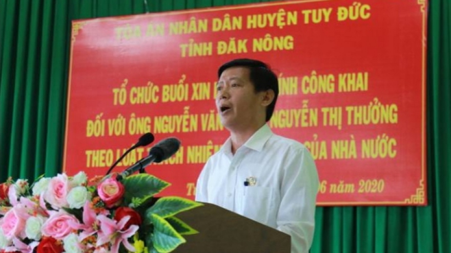 TAND huyện Tuy Đức xin lỗi hai người bị kết án oan