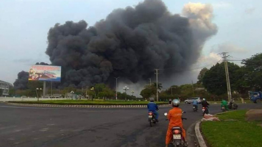 Cháy ngùn ngụt trong khu công nghiệp Phú Mỹ 1, Bà Rịa - Vũng Tàu