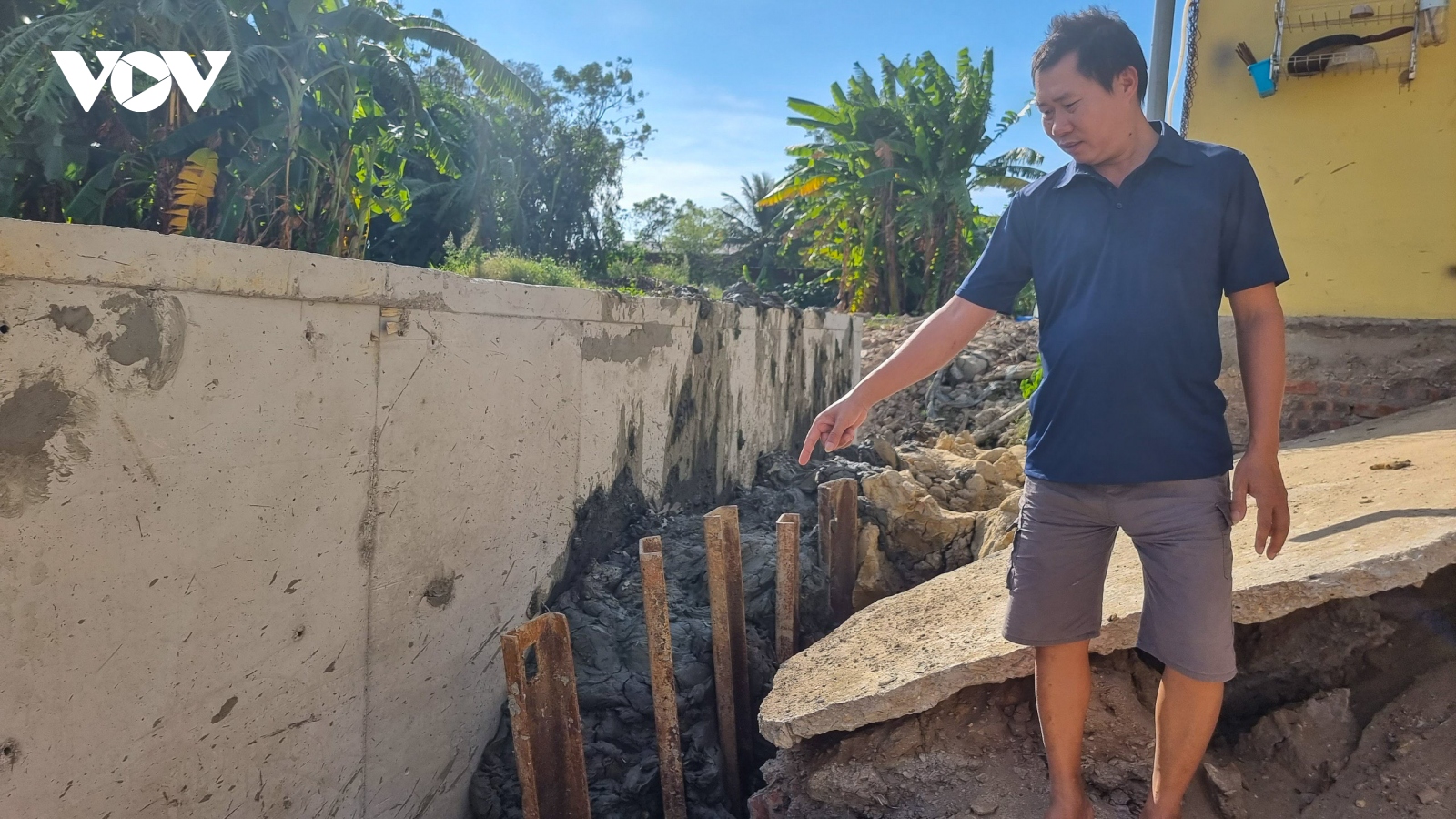 Thi công dự án hồ điều hòa gây sạt lở, nứt tường nhà dân ở Quế Võ, Bắc Ninh