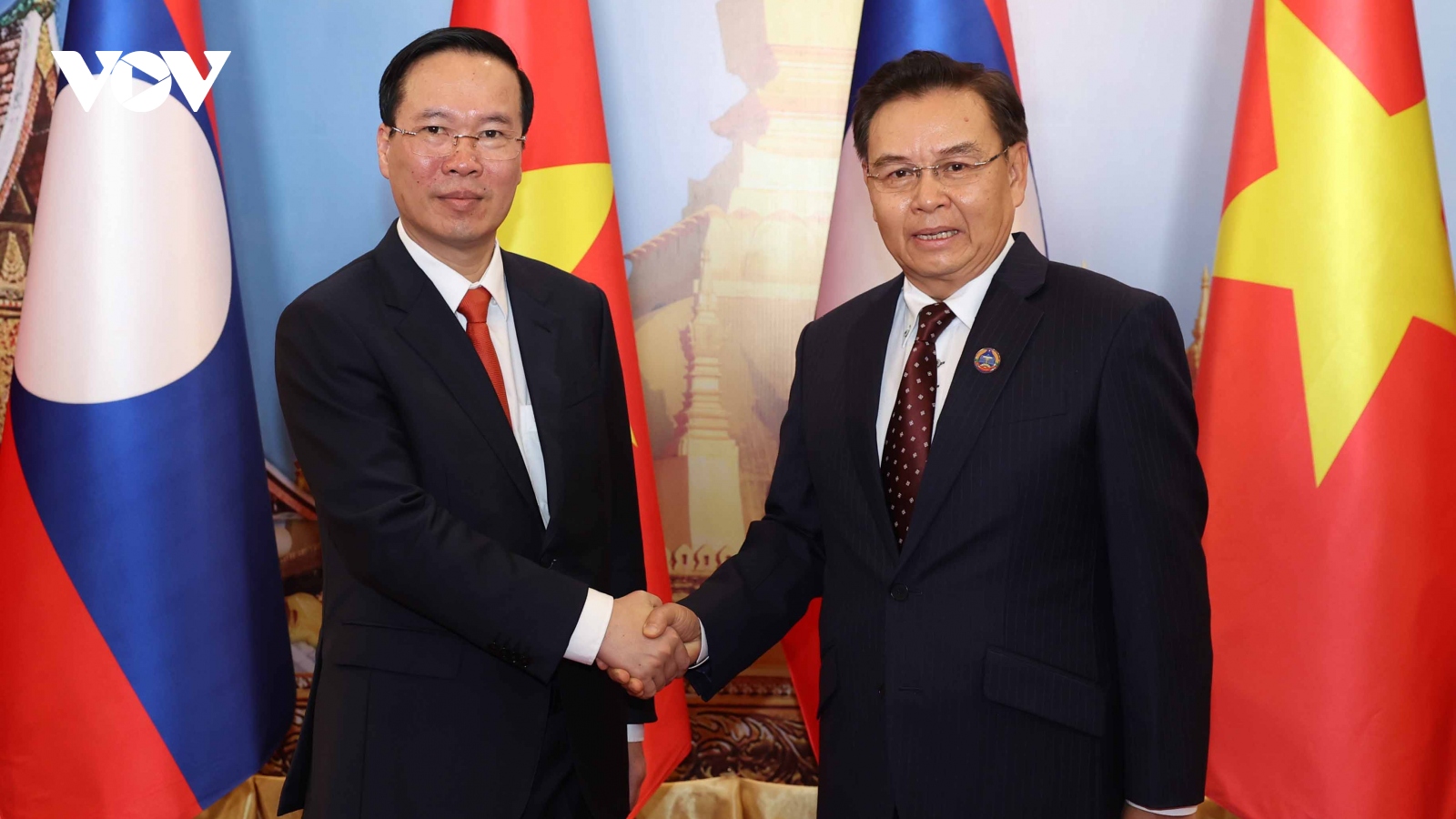 Chủ tịch nước Võ Văn Thưởng hội kiến Chủ tịch Quốc hội Lào