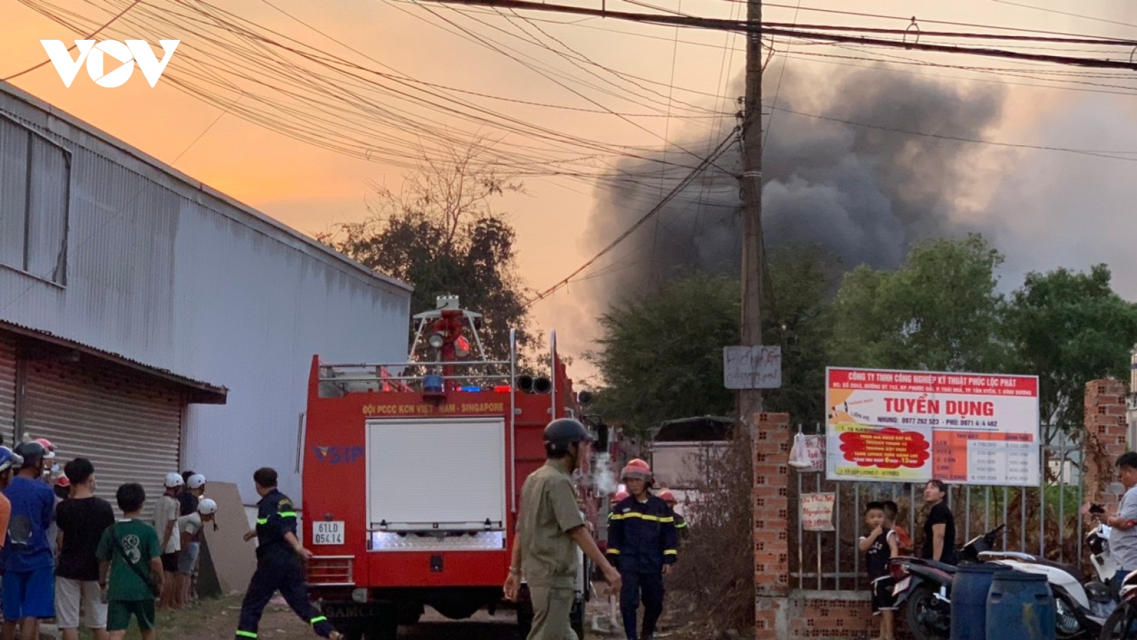 Cháy nhà xưởng cho thuê ở Bình Dương