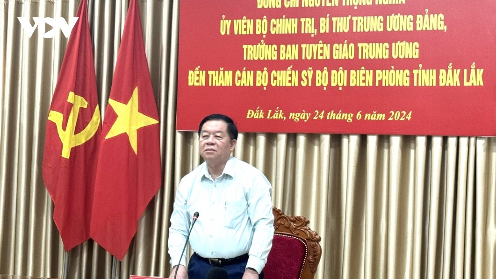 Trưởng Ban tuyên giáo Trung ương làm việc với Bội đội Biên phòng Đắk Lắk